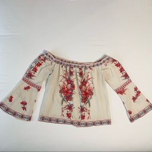 Bell Sleeve Off The Shoulder Blouse